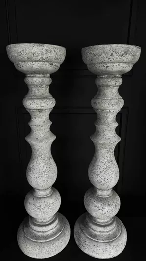 Κηροπήγια Γάμου Κεραμικά Γκρι 101x25cm