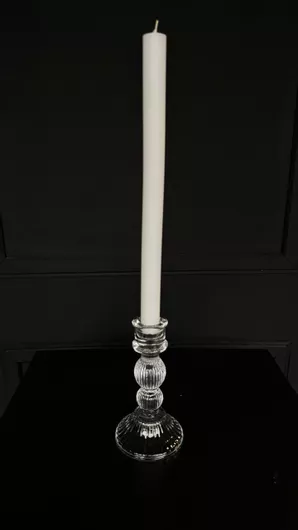 Κηροπήγιο Γάμου Κλασικό Γυάλινο Διάφανο 15cm