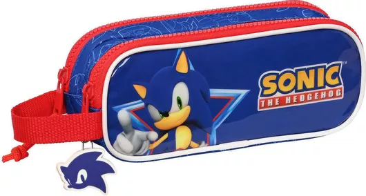Διπλή Κασετίνα Sonic Let's Roll Ναυτικό Μπλε 21 X 8 X 6 Cm