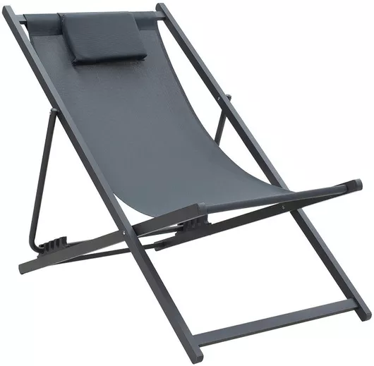 Σεζλόνγκ Pakketo 152-000007 Αλουμίνιο Πτυσσόμενη 51x91x93cm Γκρι