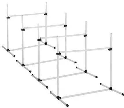 Σετ Παιχνίδι Σκύλου Pawhut Agility Εκπαιδευτικό 4τμχ Λευκό