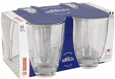 Σετ Ποτήρια Duralex Gigogne 20167 Νερού Γυάλινο 360ml 4τμχ Διάφανο
