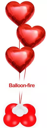 Σύνθεση Μπαλονιών Αγίου Βαλεντίνου Καρδιά 47.5cm Σετ 3τμχ Foil