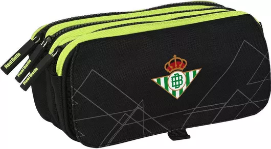 Τριπλή Κασετίνα Real Betis Balompié 21,5 X 10 X 8 Cm Μαύρο Γκράφιτι