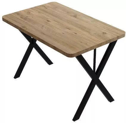 Τραπέζι Κουζίνας Pakketo 321-000084 Zeryin Ορθογώνιο Μέταλλο 70x110x75cm Μαύρο