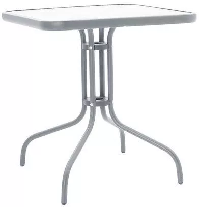 Τραπέζι Κήπου Pakoworld 130-000033 Watson Τετράγωνο 70x70x70cm Γυάλινο Μέταλλο Διάφανο