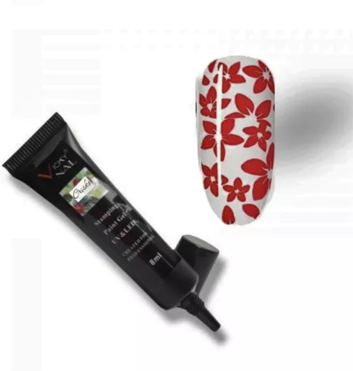 Nail Art Gel Crisko Stamping 8ml Σκούρο Κόκκινο