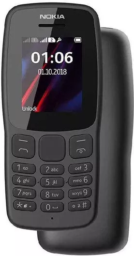Κινητό Nokia 106 2018 Dual SIM με Κουμπιά Αγγλικό Μαύρο