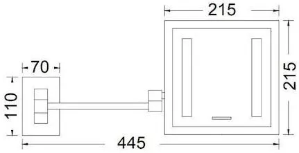 Καθρέπτης Μπάνιου Luminor FD02-100 Τετράγωνος με Φως 21.5x21.5cm