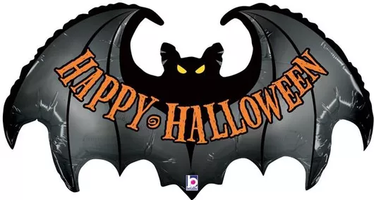 Μπαλόνι Halloween Happy Halloween Νυχτερίδα 95cm Μαύρο/Πορτοκαλί