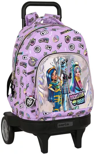Σχολική Τσάντα Δημοτικού Τρόλεϊ Monster High Λιλά