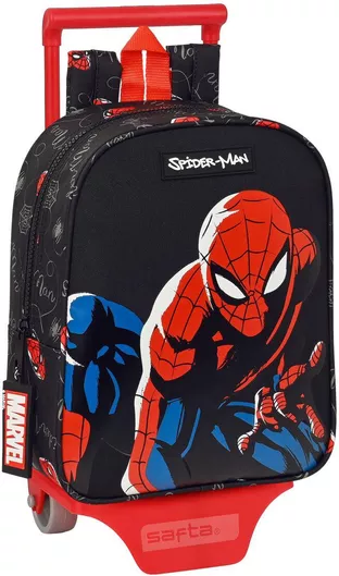 Σχολική Τσάντα Δημοτικού Τρόλεϊ Spiderman Μαύρο