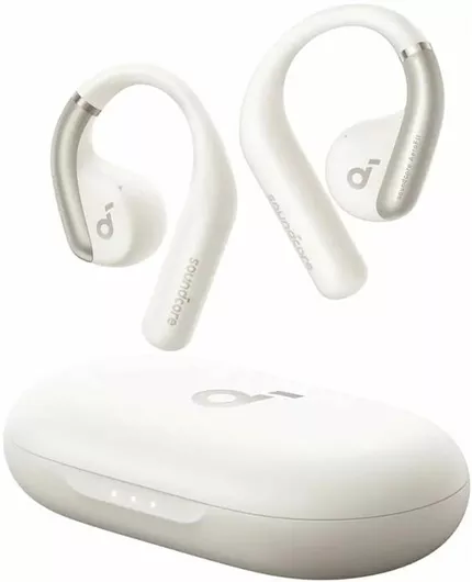 Soundcore by Anker AeroFit Open Ear Bluetooth Handsfree Ακουστικά με Αντοχή στον Ιδρώτα & Θήκη Φόρτισης Calm White