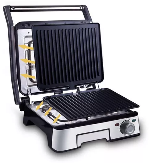 Τοστιέρα DSP 102594 με Αποσπώμενες Πλάκες για 2 Τοστ 1800W Inox