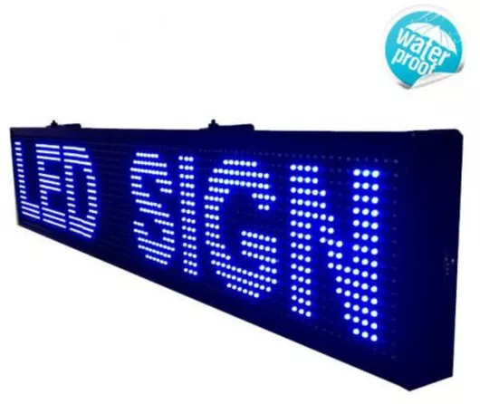 Πινακίδα LED Διπλής Όψης 135x40cm Αδιάβροχη Μπλε