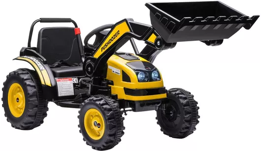 Παιδικός Εκσκαφέας HomCom Ποδοκίνητο για 3+ Ετών Κίτρινο