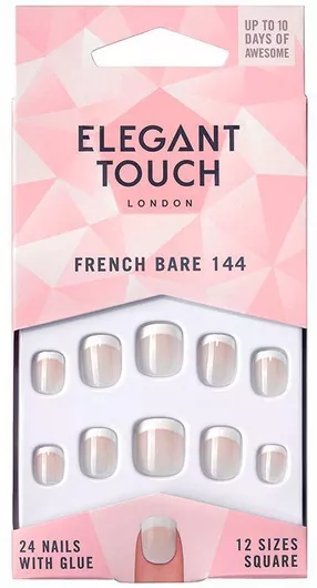 Tips Τεχνητών Νυχιών Elegant Touch Γαλλικού Σετ 24τμχ Εκρού