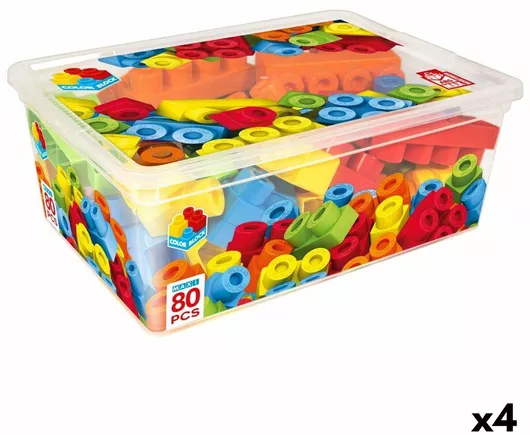 Τουβλάκια Color Block για 18+ Μηνών Σετ 80τμχ (x4)