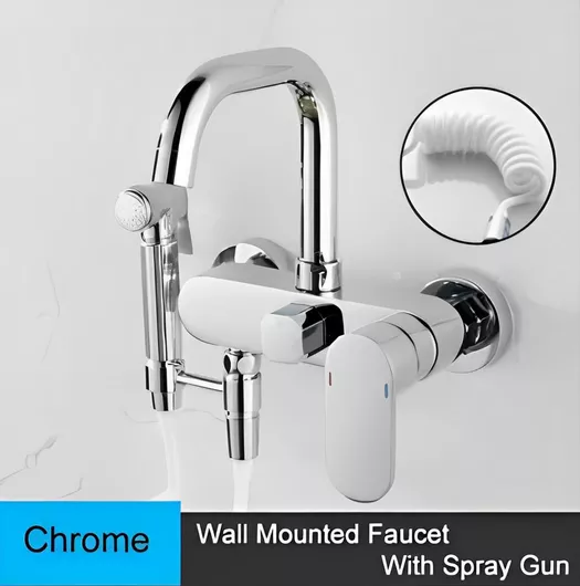 Μπαταρία Κουζίνας Bonken HT-1261 Τοίχου Αναμεικτική Chrome