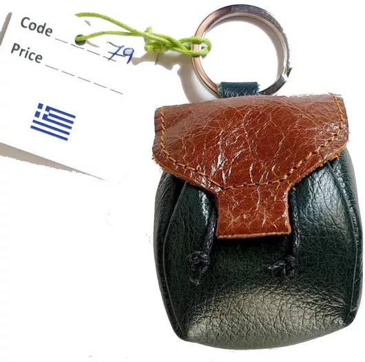 Μπρελόκ 3Cats από Δέρμα Πράσινο