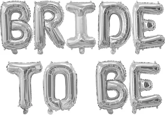 Μπαλόνια Bachelor Party Bride To Be Γράμματα 115.2cm Σετ 9τμχ Ασημί