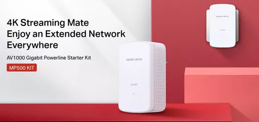Powerline Connector Mercusys MP500 KIT v1 Διπλού Kit για Ενσύρματη Σύνδεση & 2 Θύρες Gigabit Ethernet