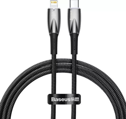 Baseus Glimmer Braided USB-C to Lightning Cable 20W Μαύρο 1m CADH000001