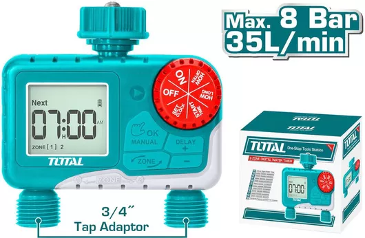 Προγραμματιστής Ποτίσματος Total Μπαταρίας 2 Εξόδων