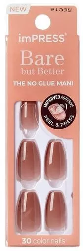 Tips Νυχιών Kiss Impress Bare But Better Color Nails Flare Σετ 30τμχ