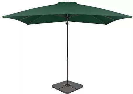 Ομπρέλα Δαπέδου Κήπου vidaXL Τετράγωνη Αλουμινίου 2.5x2.5m Πράσινο