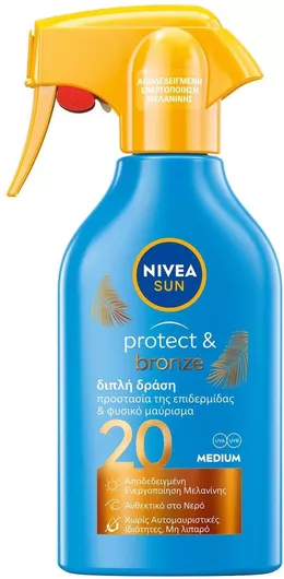 Nivea Sun Protect And Bronze Trigger Αδιάβροχη Αντηλιακή Λοσιόν για το Σώμα SPF20 σε Spray 270ml