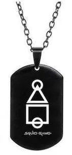 Ανδρικό Κολιέ Molf's Με Αλυσίδα Squid Game Logo Μαύρο