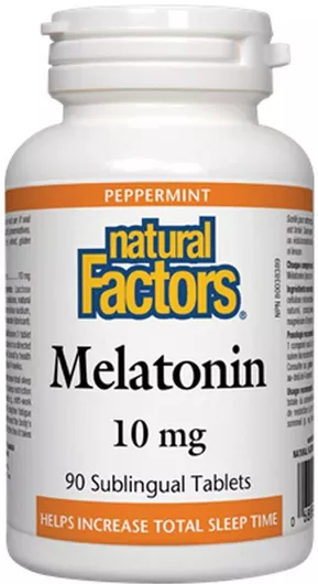 Natural Factors Melatonin 10mg Συμπλήρωμα για τον Ύπνο 90 υπογλώσσια δισκία