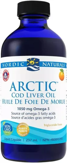 Nordic Naturals Arctic Cod Liver Oil Μουρουνέλαιο 1060mg 237ml Πορτοκάλι