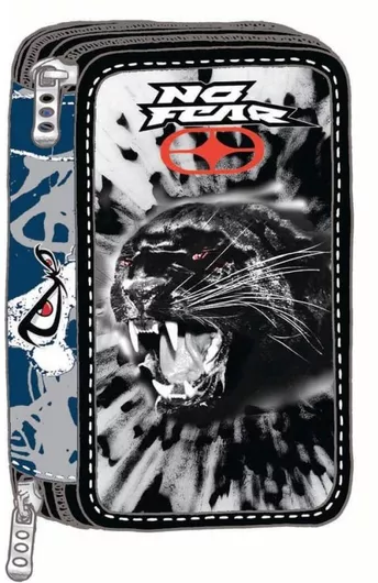 Κασετίνα No Fear Διπλή Γεμάτη Panther Μαύρο