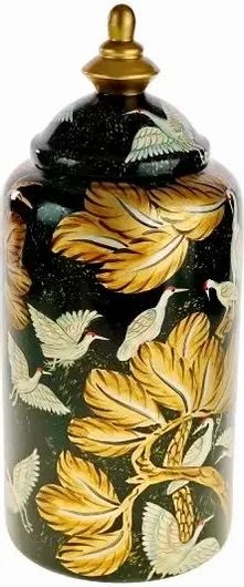 Διακοσμητικό Βάζο W-Home Πορσελάνινο 17x17x17cm Μαύρο 