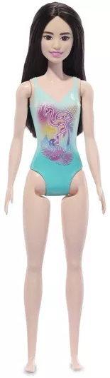 Κούκλα Barbie Mattel Beach & Swimsuit Black Hair, Wearing Tropical Blue για 3+ Ετών