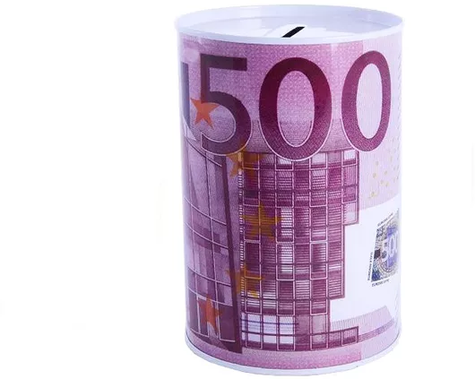 Κουμπαράς Χαρτονόμισμα 500 Euro Μεταλλικός Μικρός 11x8.5cm