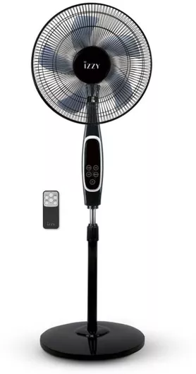 Ανεμιστήρας Ορθοστάτης Izzy Δαπέδου με Τηλεχειριστήριο 70W 40cm Μαύρο