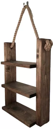 Ραφιέρα Τοίχου Μασίφ Ξύλο 50x15x75cm Καφέ