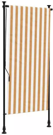 Στόρι Ρόλερ vidaXL Εξωτερικού Χώρου Ύφασμα & Ατσάλι 100x270cm Πορτοκαλί/Λευκό