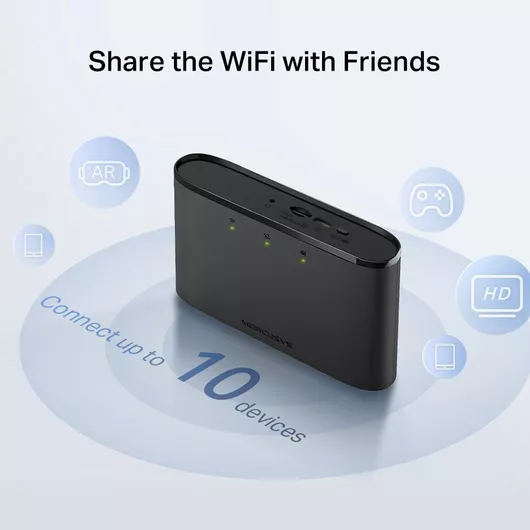 Mobile Router Mercusys MT110 Ασύρματο 4G Φορητό Hotspot Wi‑Fi 4