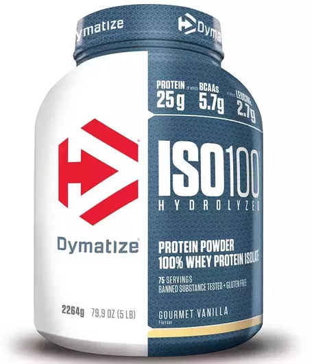 Dymatize ISO 100 Hydrolyzed Πρωτεΐνη Ορού Γάλακτος Χωρίς Γλουτένη με Γεύση Gourmet Vanilla 2.264kg