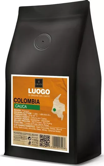 Καφές Espresso Gran Caffe Colombia Cauca Luogo Monorigine με Άρωμα 250gr