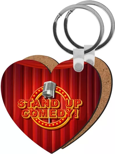 Μπρελόκ Koupakoupa Stand Up Comedy Ξύλινο Καρδιά Mdf Κόκκινο