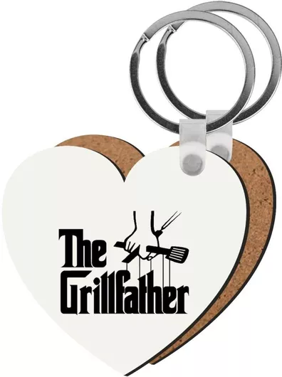 Μπρελόκ Koupakoupa The Grill Father Ξύλινο Καρδιά Mdf Λευκό