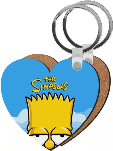 Μπρελόκ Koupakoupa The Simpsons Bart Ξύλινο Καρδιά Mdf Μπλε