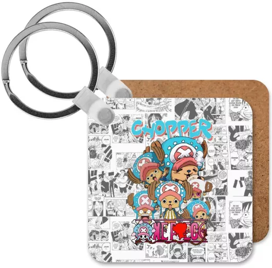 Μπρελόκ Koupakoupa Chopper One Piece Ξύλινο Τετράγωνο Mdf Πολύχρωμο