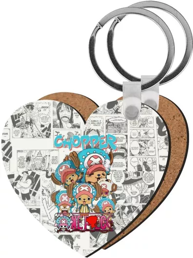Μπρελόκ Koupakoupa Chopper One Piece Ξύλινο Καρδιά Mdf Πολύχρωμο