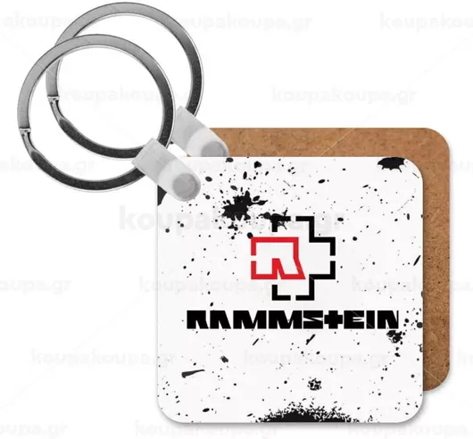 Μπρελόκ Koupakoupa Rammstein Ξύλινο Τετράγωνο Mdf Λευκό